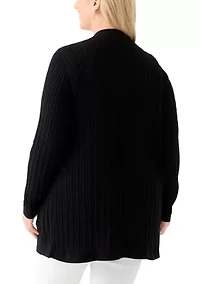 Plus Cable Knit Cardigan