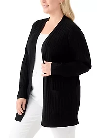 Plus Cable Knit Cardigan