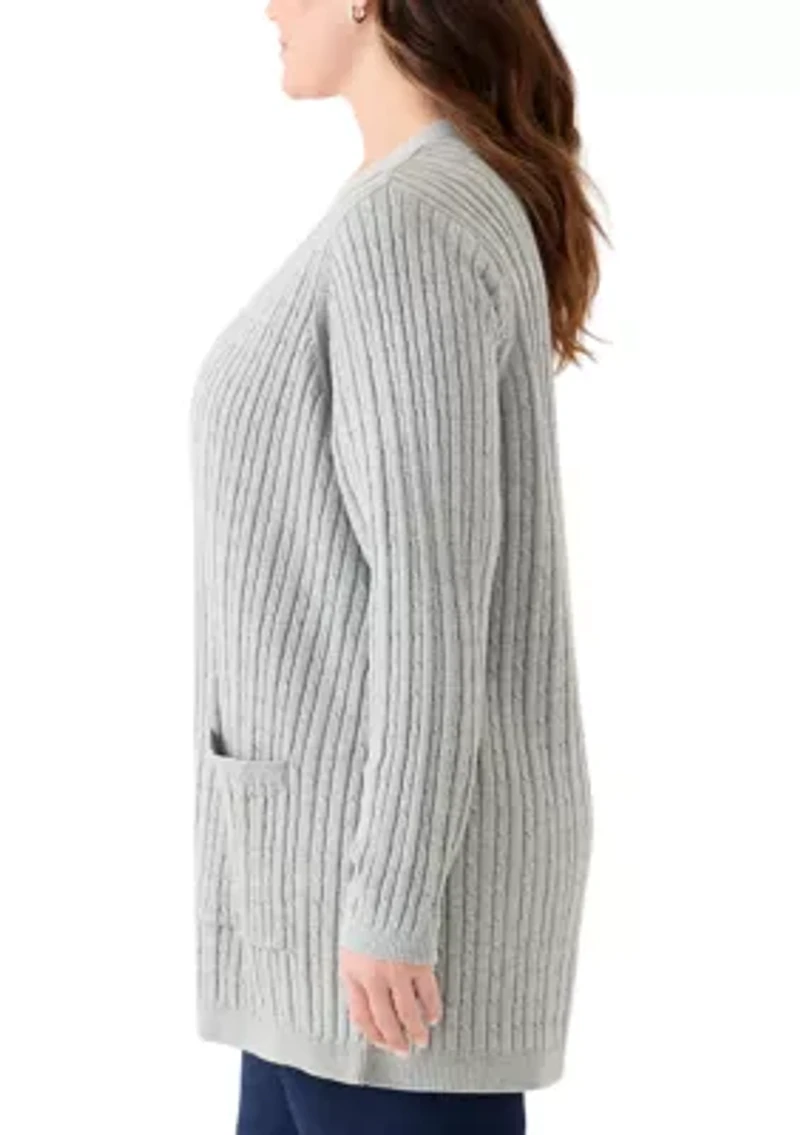 Plus Cable Cardigan