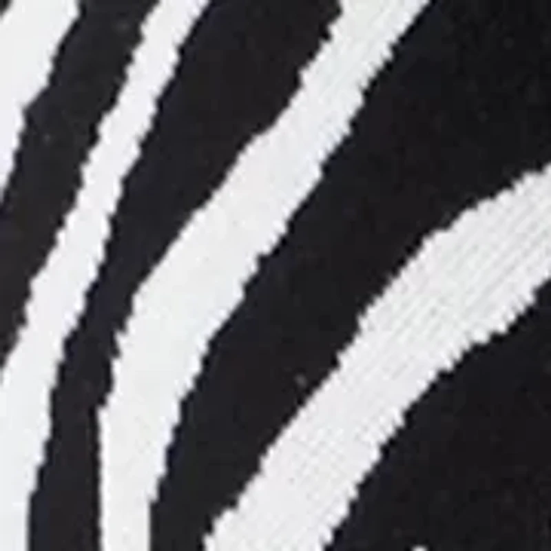 Plus Long Sleeve Crew Neck Zebra Print Jacquard Sweater