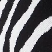 Plus Long Sleeve Crew Neck Zebra Print Jacquard Sweater