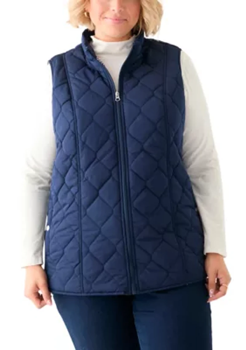Plus Side Rib Solid Vest