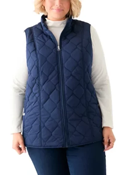 Plus Side Rib Solid Vest