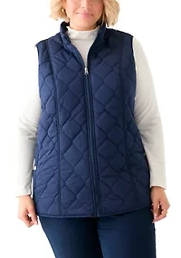 Plus Side Rib Solid Vest