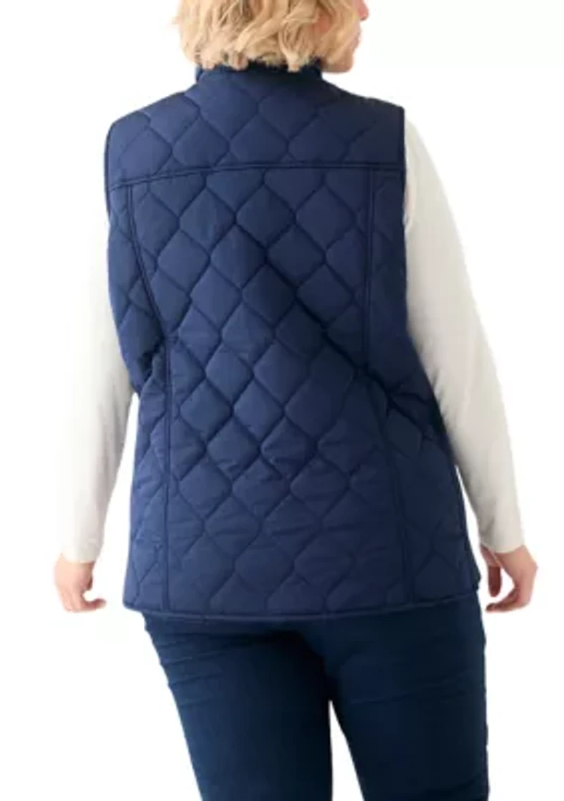 Plus Side Rib Solid Vest