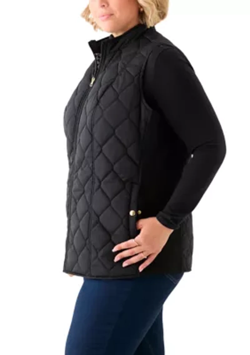 Plus Side Rib Solid Vest