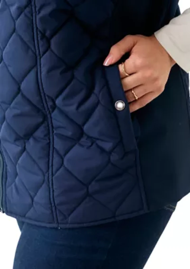 Plus Side Rib Solid Vest