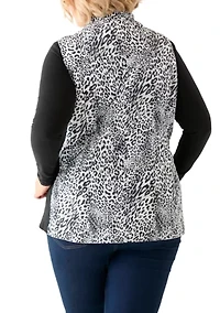 Plus Side Rib Printed Quilted Vest