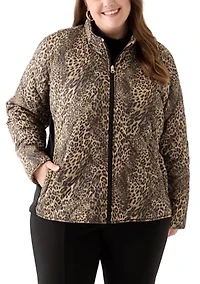 Plus Side Rib Printed Puffer Jacket