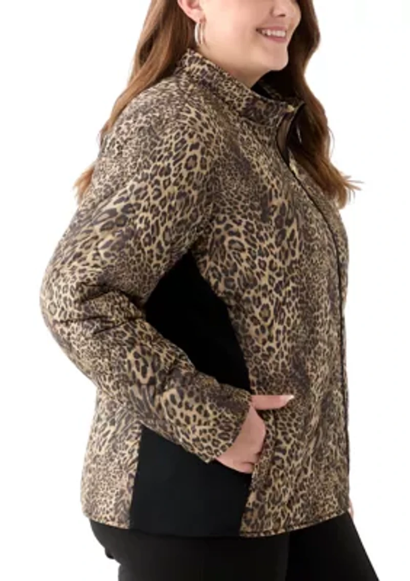 Plus Side Rib Printed Puffer Jacket