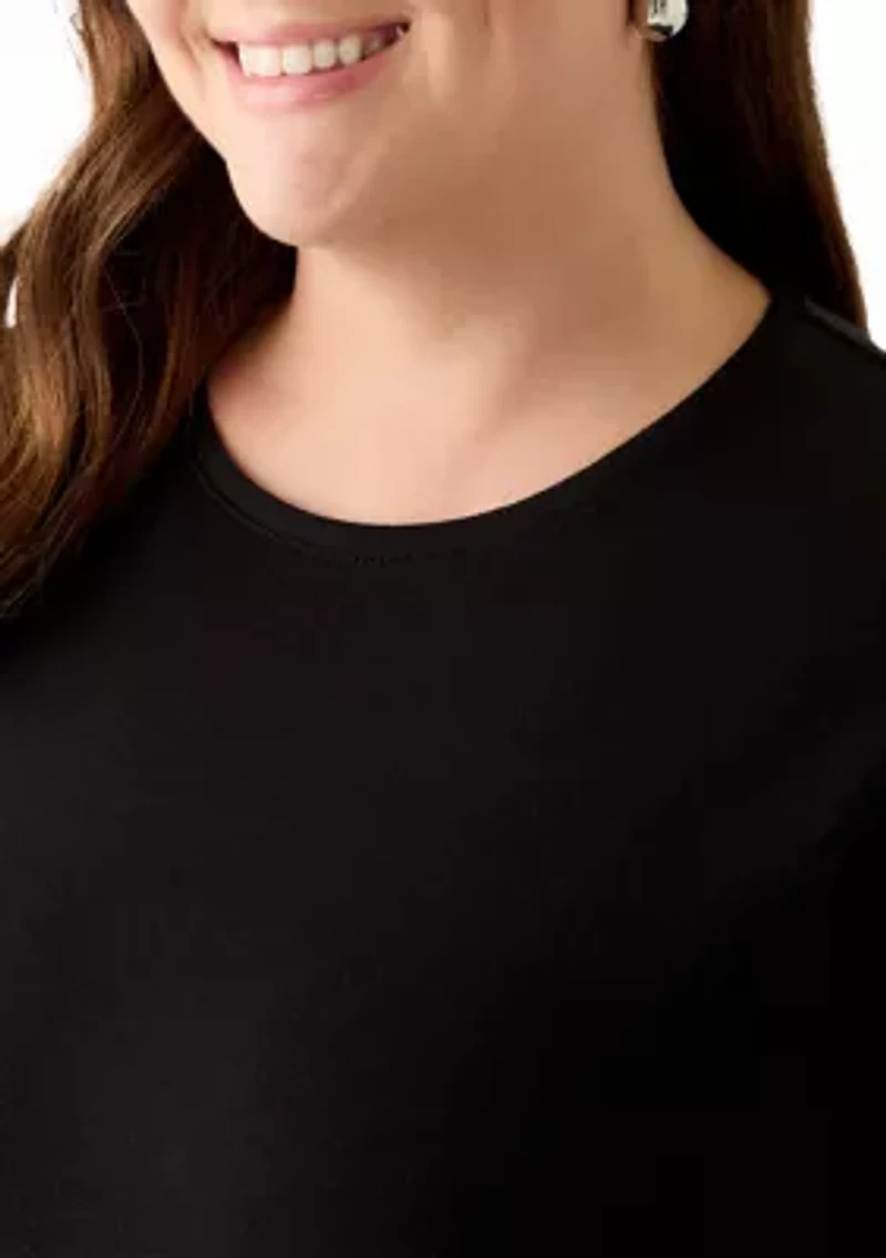 Plus Long Sleeve Cotton T-Shirt