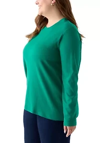 Plus Long Sleeve Crew Neck Top