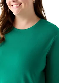 Plus Long Sleeve Crew Neck Top