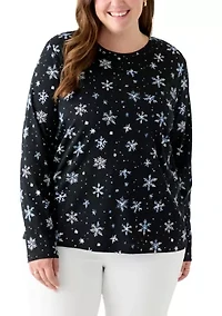 Plus Long Sleeve Printed Shirt
