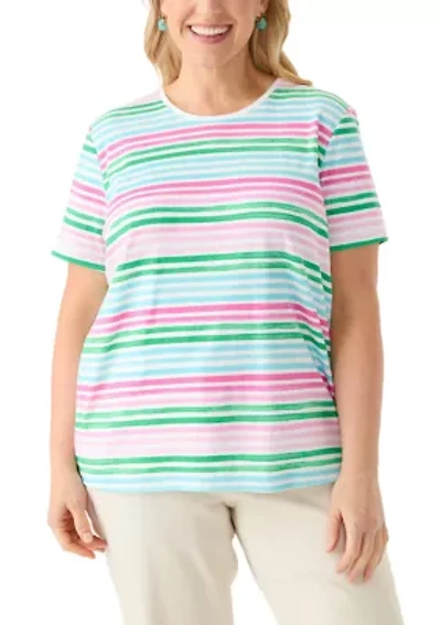 Plus Stripe Printed T-Shirt