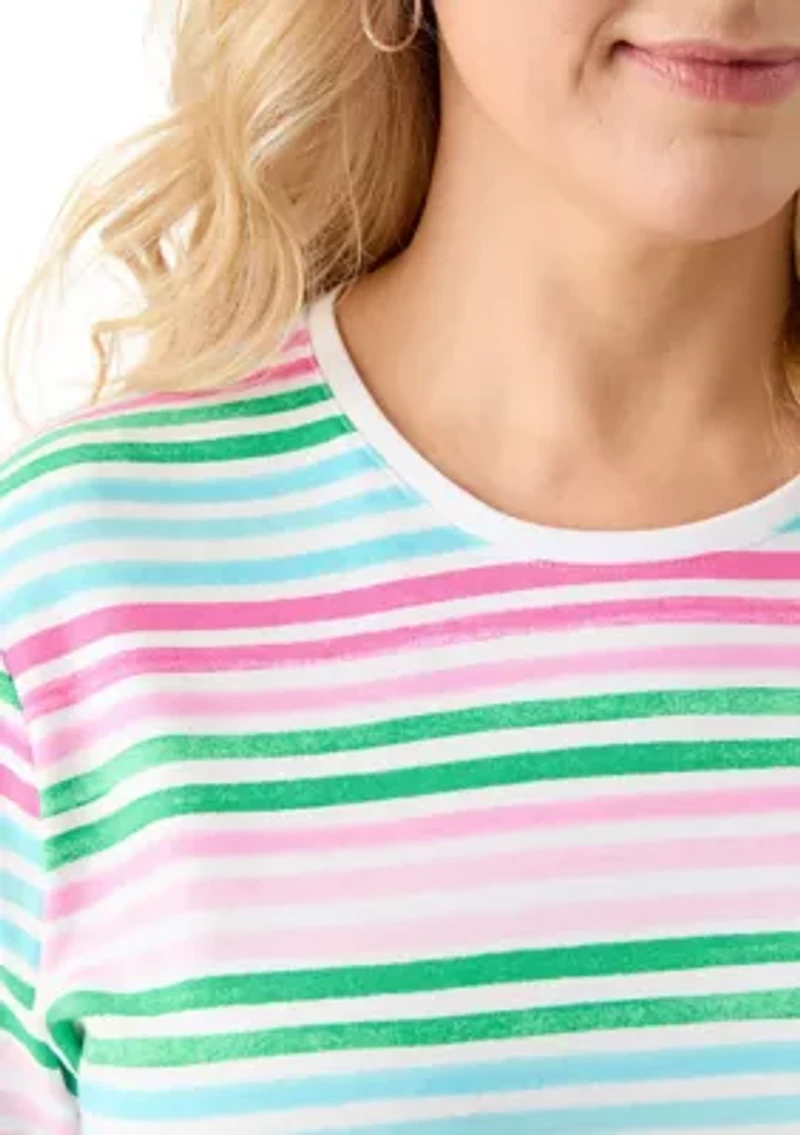 Plus Stripe Printed T-Shirt