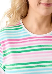 Plus Stripe Printed T-Shirt