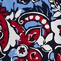 Plus Elbow Sleeve Button Trim Printed Tunic