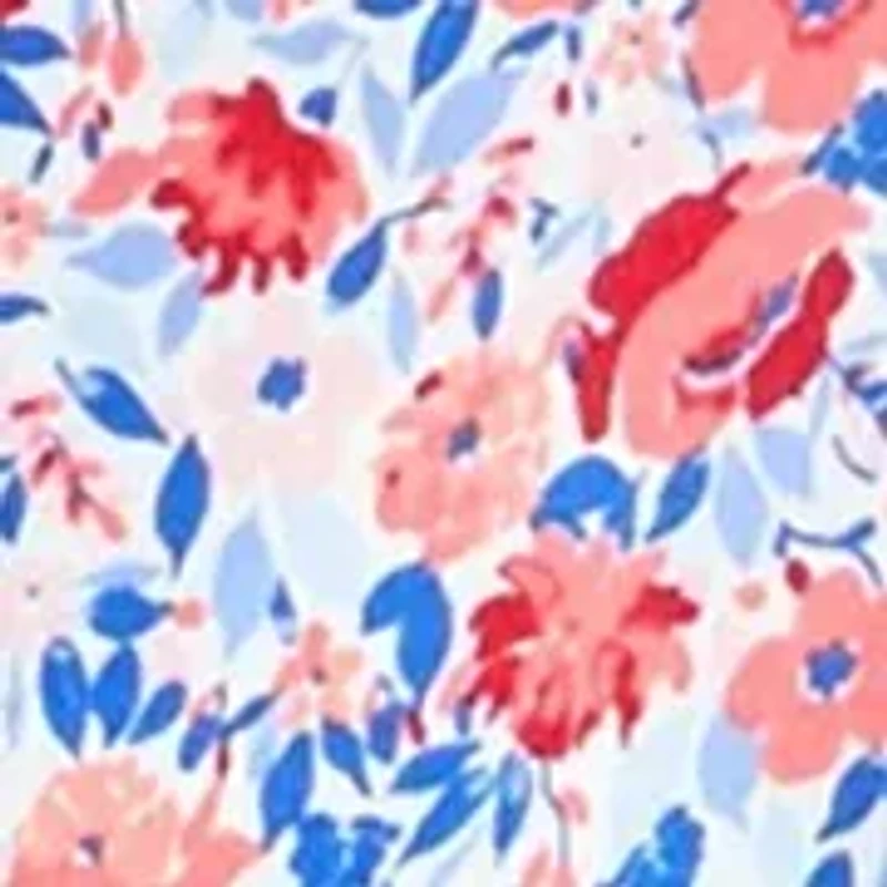 Plus Elbow Sleeve Button Trim Printed Tunic