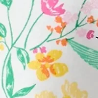 Plus Elbow Sleeve Allover Print T-Shirt with Scallop Details