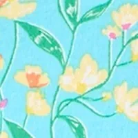 Plus Elbow Sleeve Allover Print T-Shirt with Scallop Details