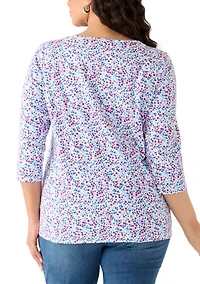 Plus Neck Detail Top