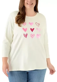 Plus 3/4 Sleeve Graphic Shirt