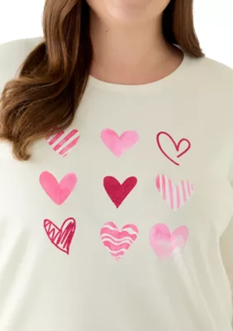 Plus 3/4 Sleeve Graphic Shirt