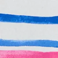 Plus 3/4 Sleeve Crew Neck Stripe Printed Top