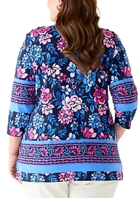 Plus Bateau Neck Tunic Top