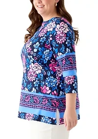 Plus Bateau Neck Tunic Top