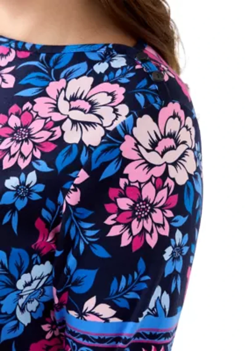 Plus Bateau Neck Tunic Top