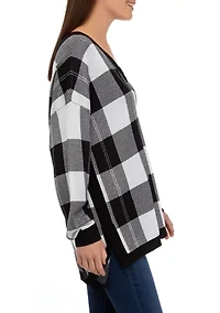 Women's Long Sleeve V-Neck Pullover Jacquard Sweater
