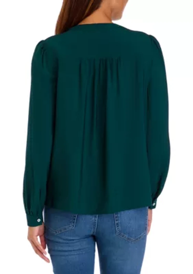 Women's Pintuck Pleated Blouse