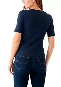 Women's Ribbed Knit Top