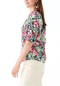 Women's Elbow Sleeve Airflow Popover Printed Top