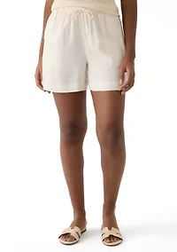 Women's Tie Waist Linen Shorts