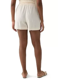 Women's Tie Waist Linen Shorts