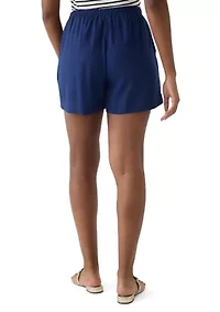 Women's Tie Waist Linen Shorts