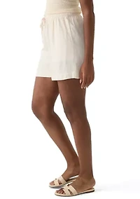 Women's Tie Waist Linen Shorts