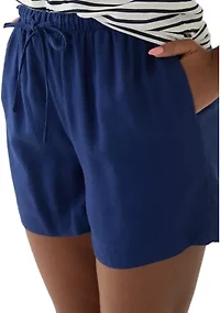 Women's Tie Waist Linen Shorts