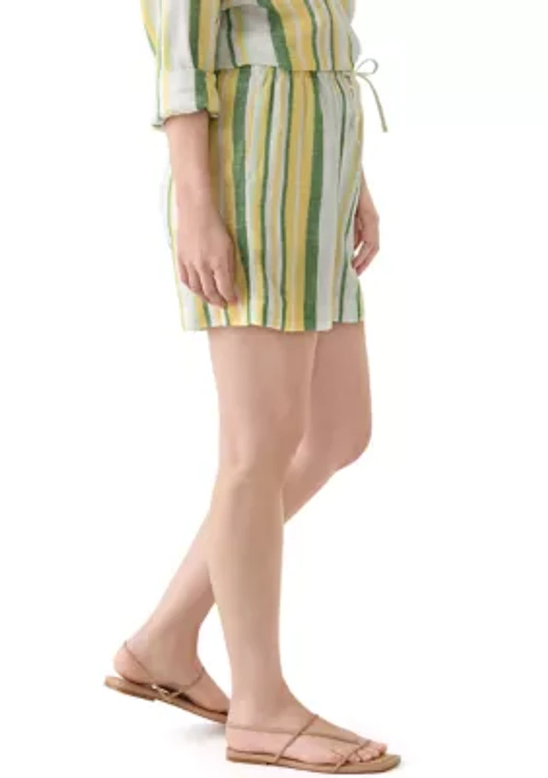 Women's Tie Waist Linen Shorts
