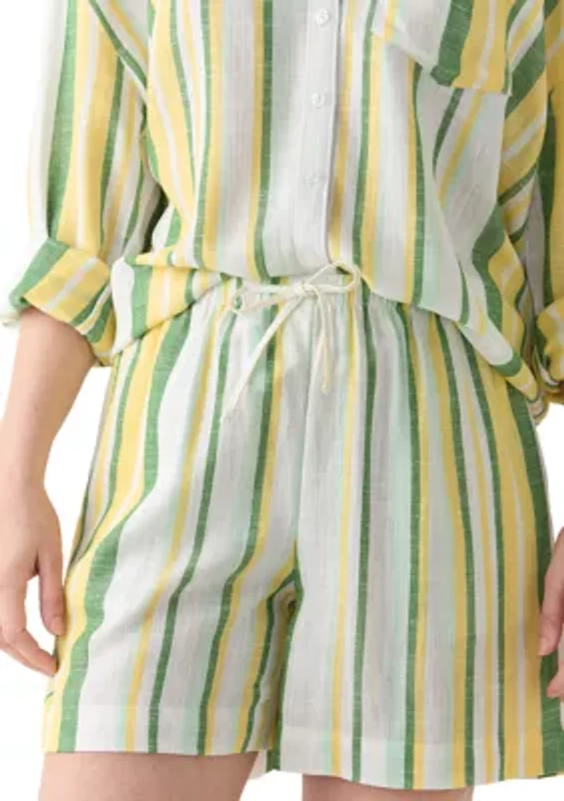 Women's Tie Waist Linen Shorts