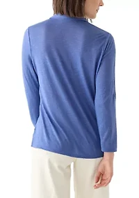 Women's 3/4 Sleeve Button Front Blouse