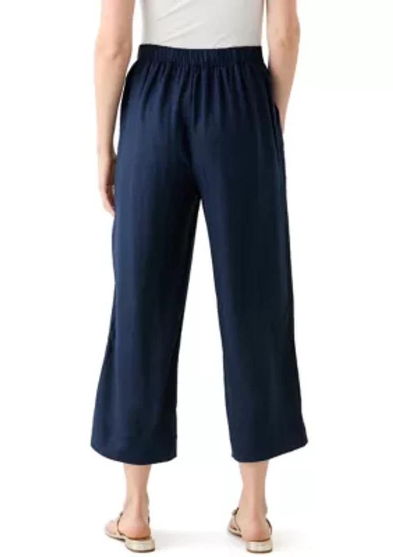 Women's Pull On Linen Crop Pants