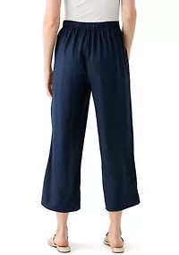 Women's Pull On Linen Crop Pants