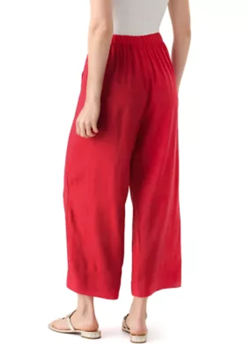 Women's Pull On Linen Crop Pants