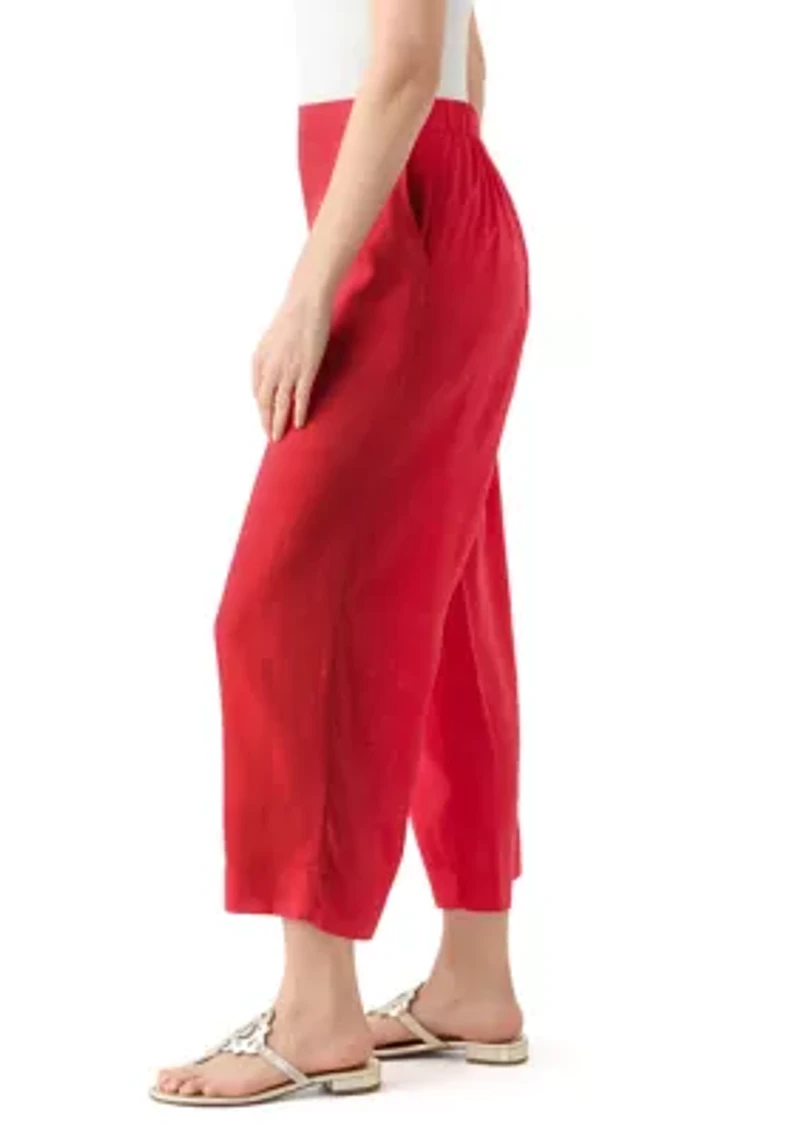 Women's Pull On Linen Crop Pants