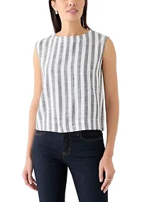 Women's Sleeveless Cropped Yarn Dyed Top