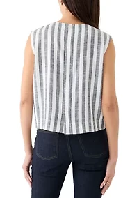 Women's Sleeveless Cropped Yarn Dyed Top